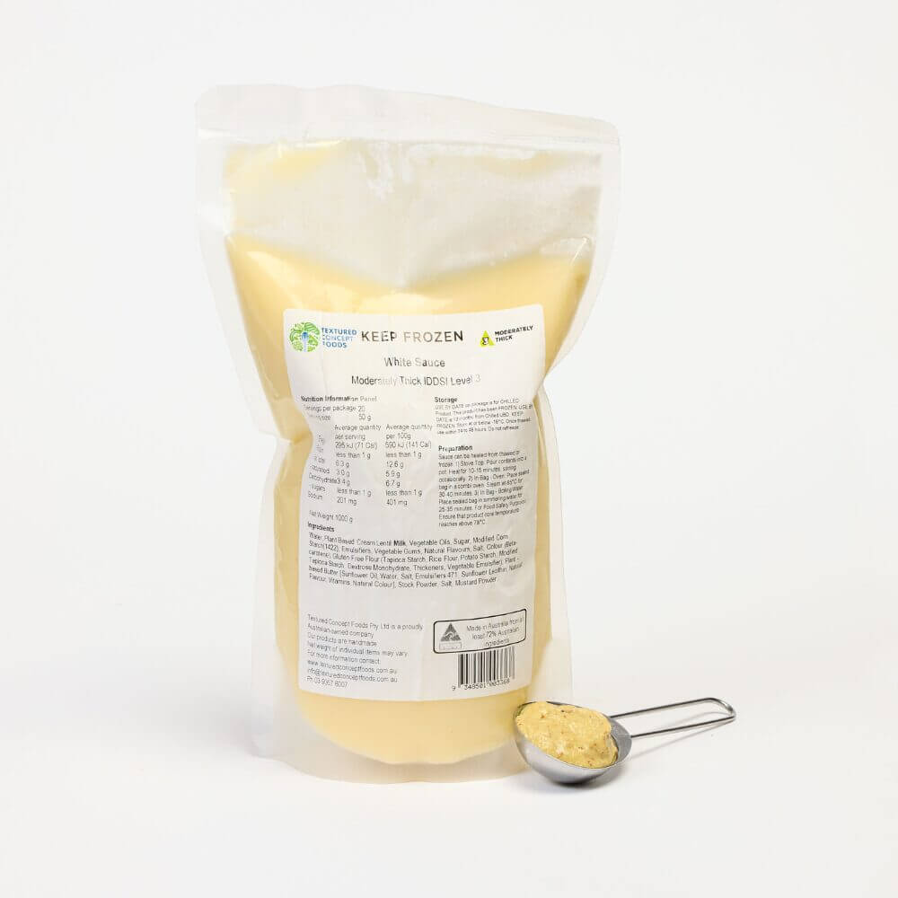 white sauce in resealable pouch