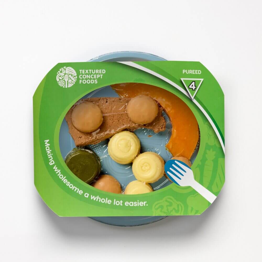 Sirloin Steak with Pumpkin, Spinach, Mashed Potato & Mushroom Sauce - Pureed - Image 2
